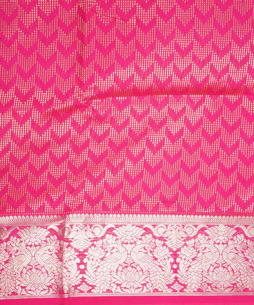 Pink cyan blue silk handloom venkatagiri saree