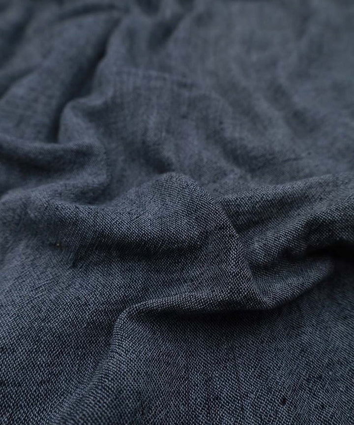 Navy blue handwoven kala cotton fabric