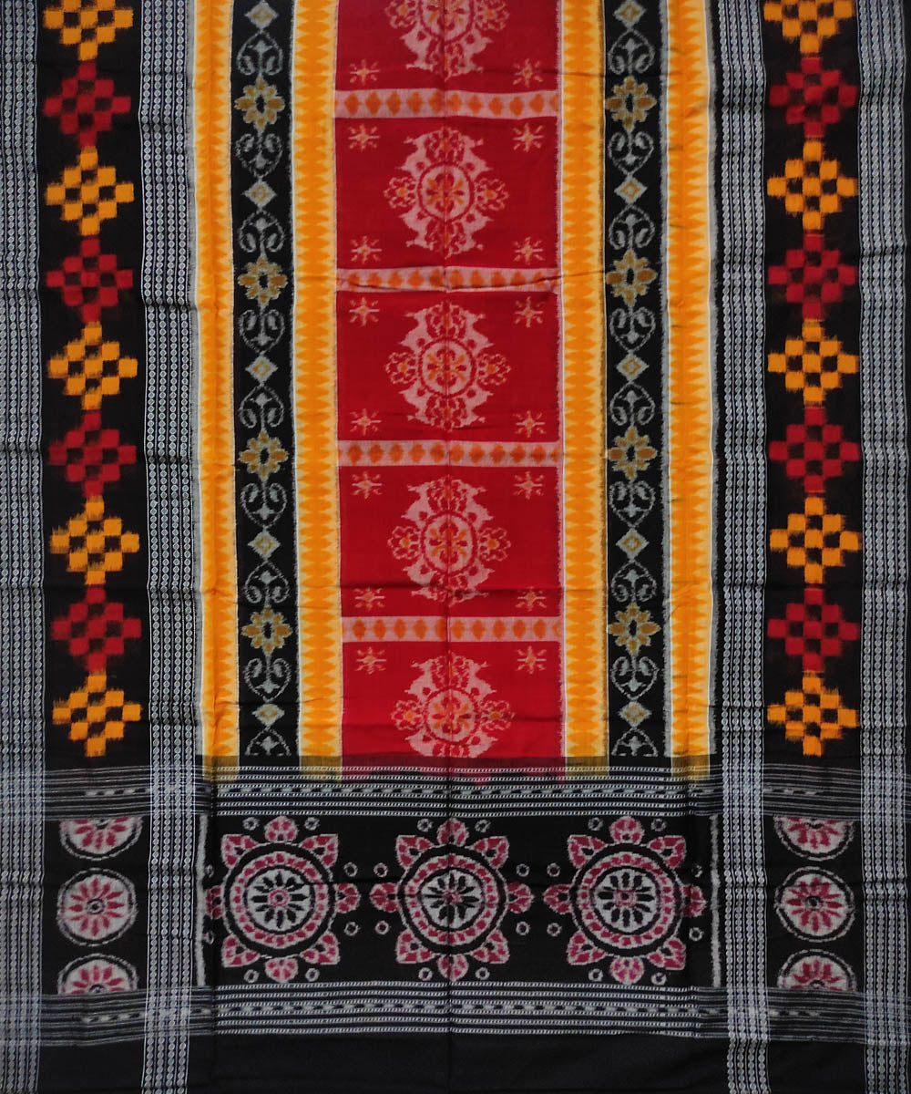 Multicolor black handloom cotton sambalpuri dupatta