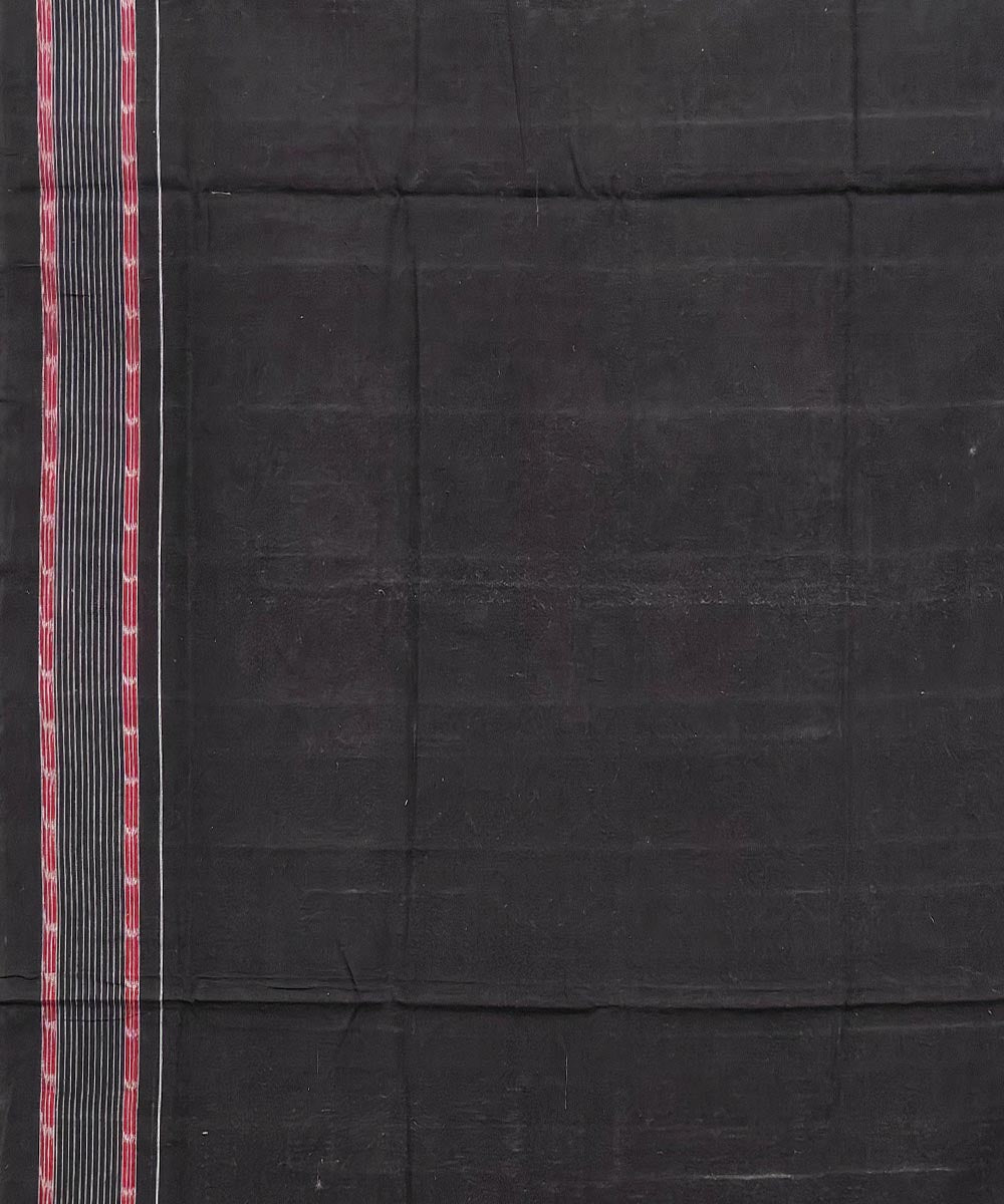 Pink black handwoven cotton sambalpuri saree