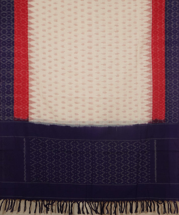 3pc Red white handwoven cotton pochampally ikat dress material