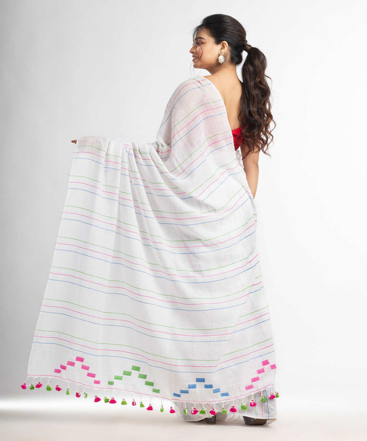 White handwoven bengal cotton saree