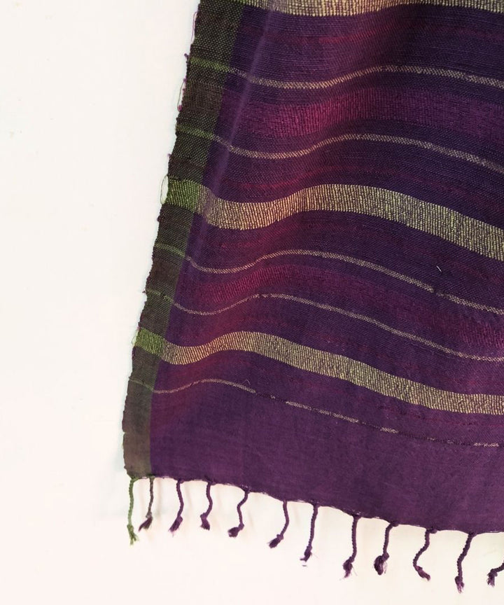 Violet stripes handwoven cotton bengal stole