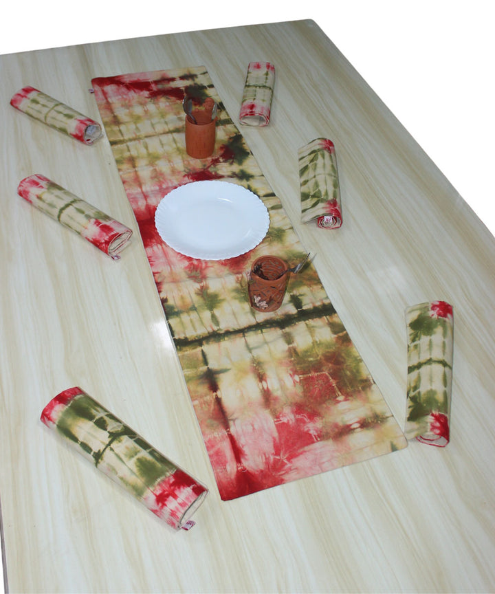 Multicolor cotton handloom tie dye table runners