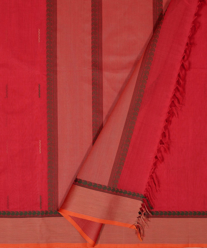 Pink vanki butta cotton handloom kanchi saree