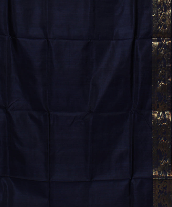 Navy blue handwoven swarnachari baluchari silk saree