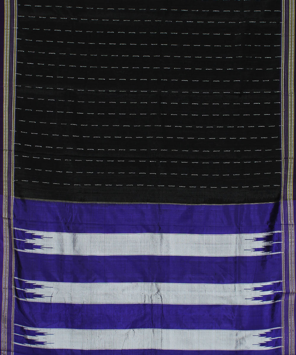 Black purple gayatri cotton handloom ilkal saree