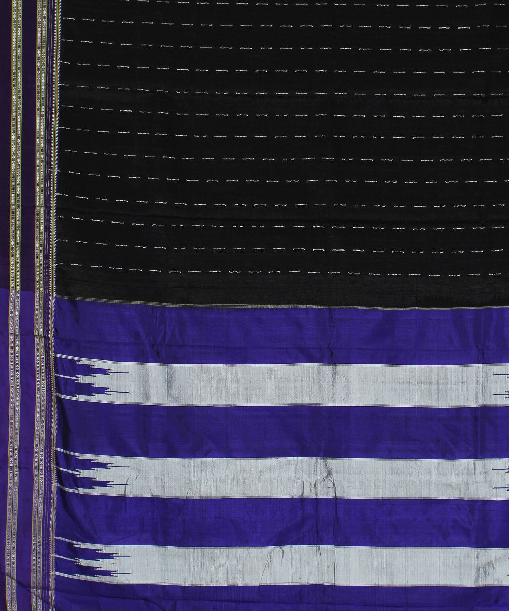 Black purple gayatri cotton handloom ilkal saree