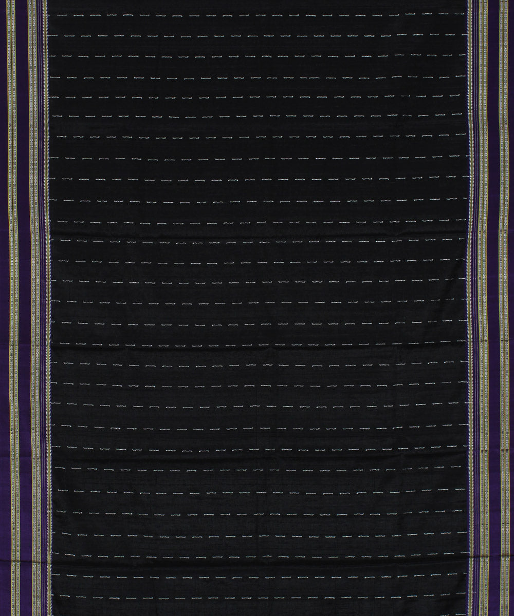 Black purple gayatri cotton handloom ilkal saree