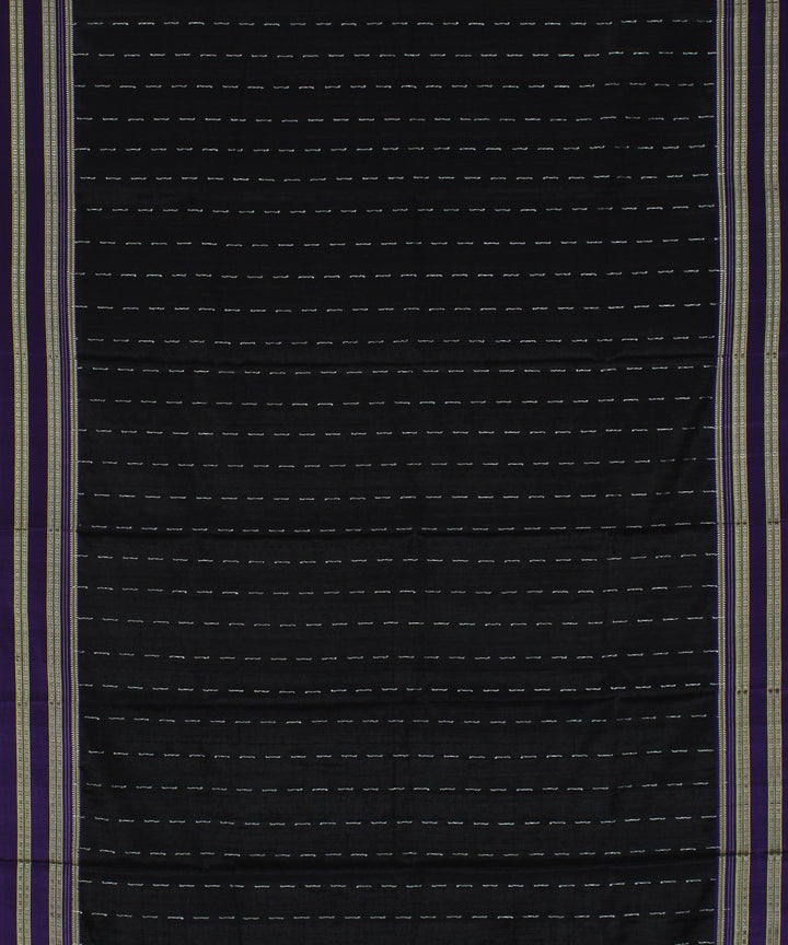 Black purple gayatri cotton handloom ilkal saree