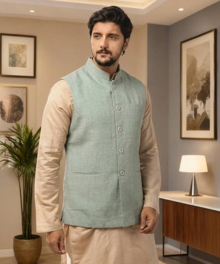 Light green 3 panel linen jacket