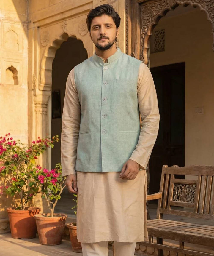 Light green 3 panel linen jacket