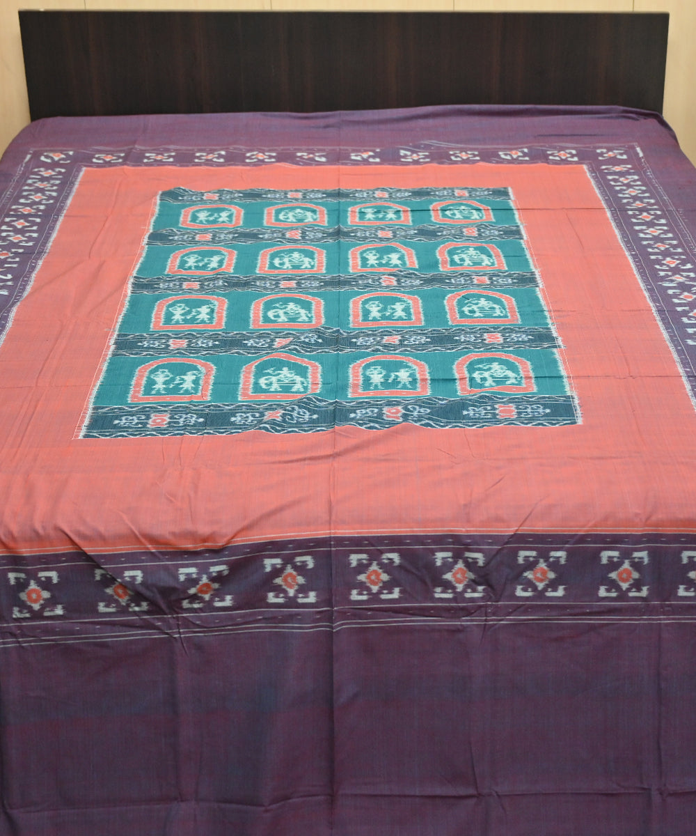 Cedar chest blue yonder handmade sambalpuri cotton bedsheet