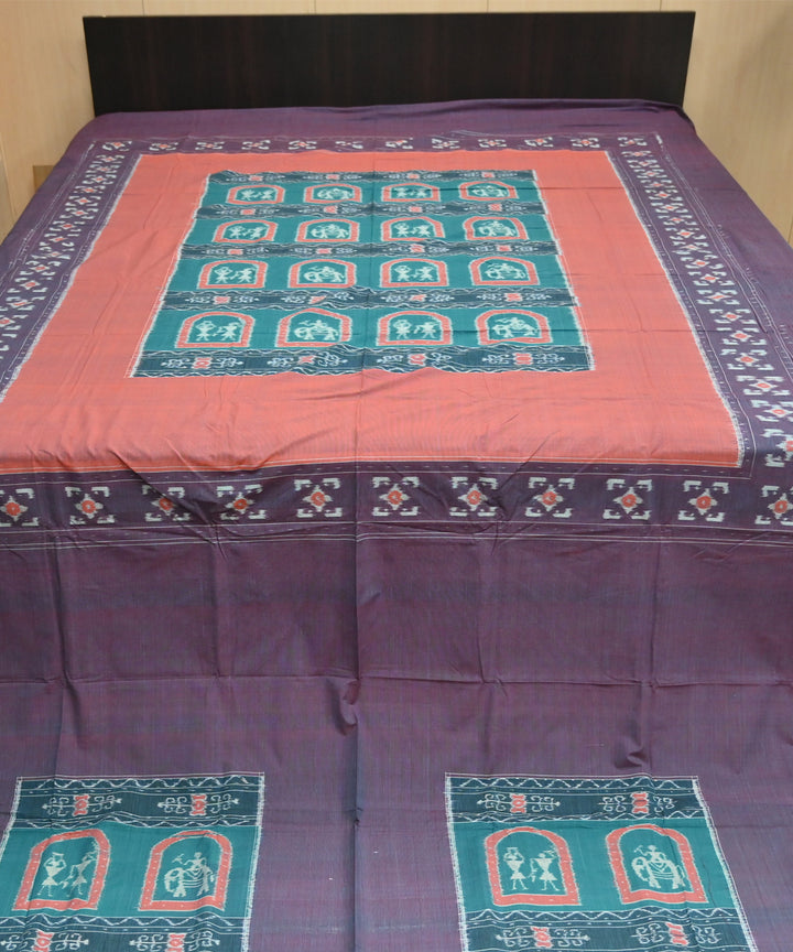 Cedar chest blue yonder handmade sambalpuri cotton bedsheet