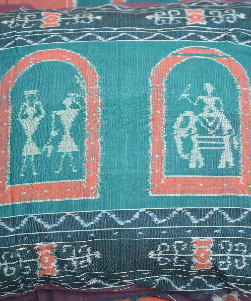 Cedar chest blue yonder handmade sambalpuri cotton bedsheet