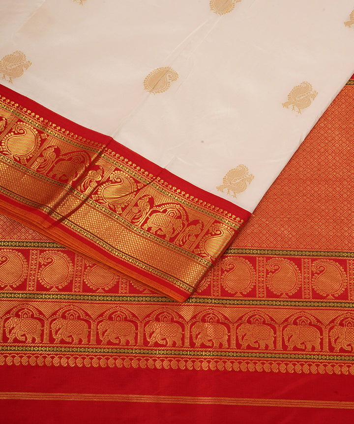 White red silk handloom venkatagiri saree