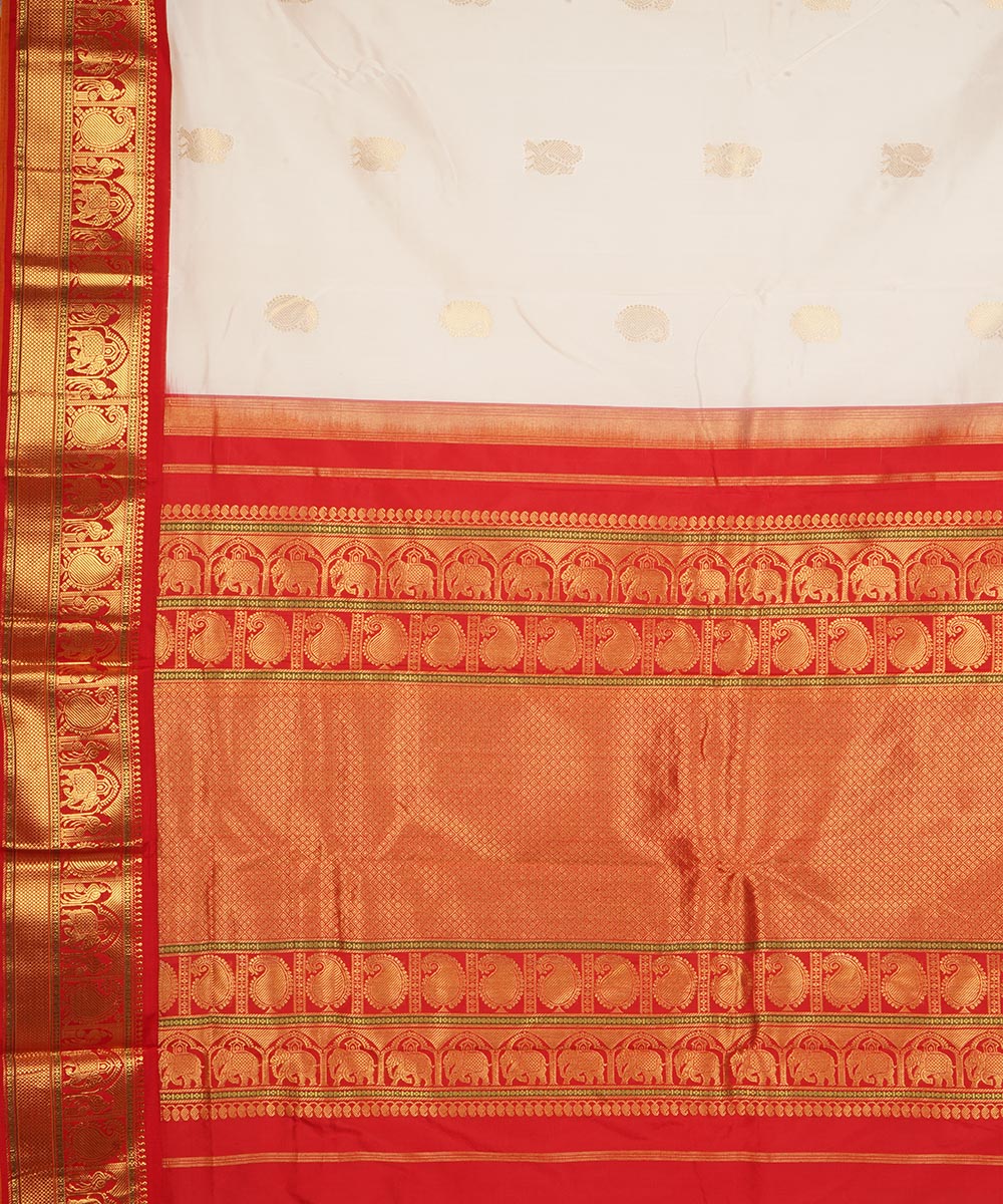 White red silk handloom venkatagiri saree