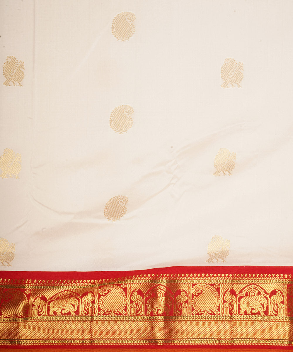 White red silk handloom venkatagiri saree