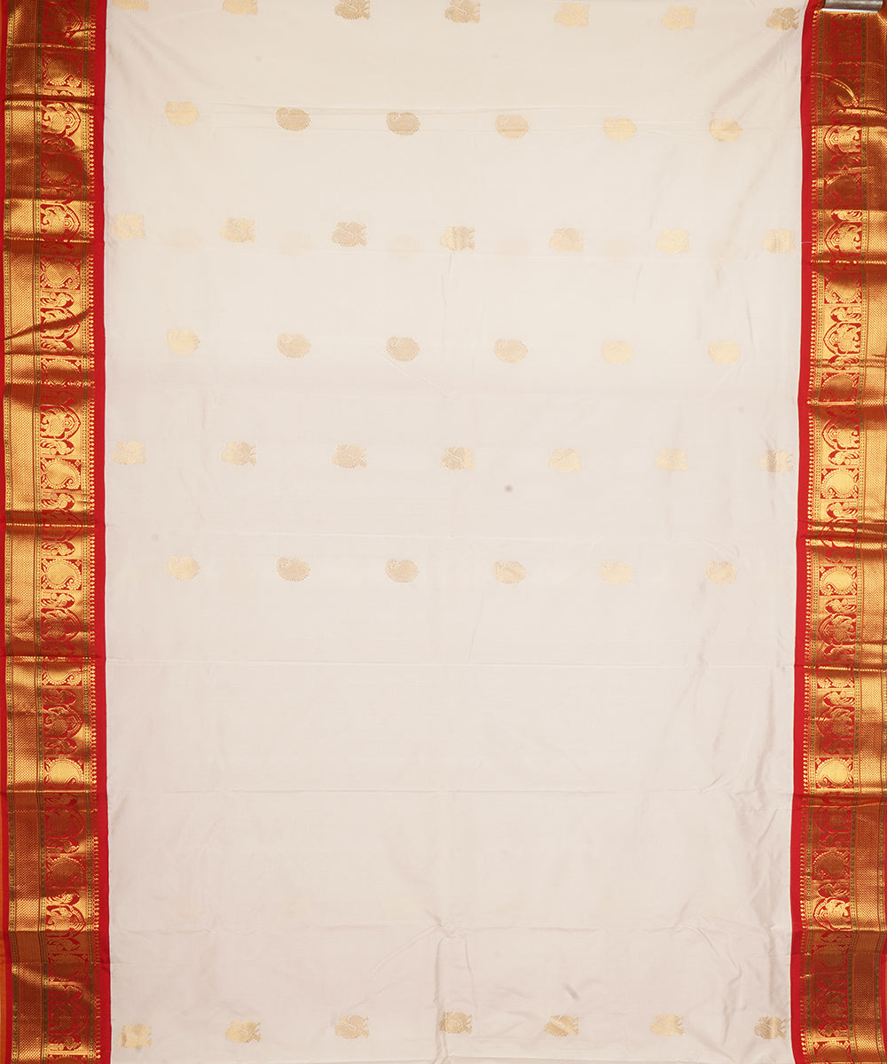 White red silk handloom venkatagiri saree