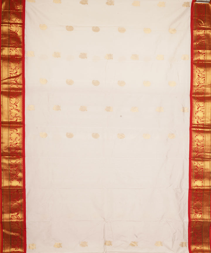 White red silk handloom venkatagiri saree