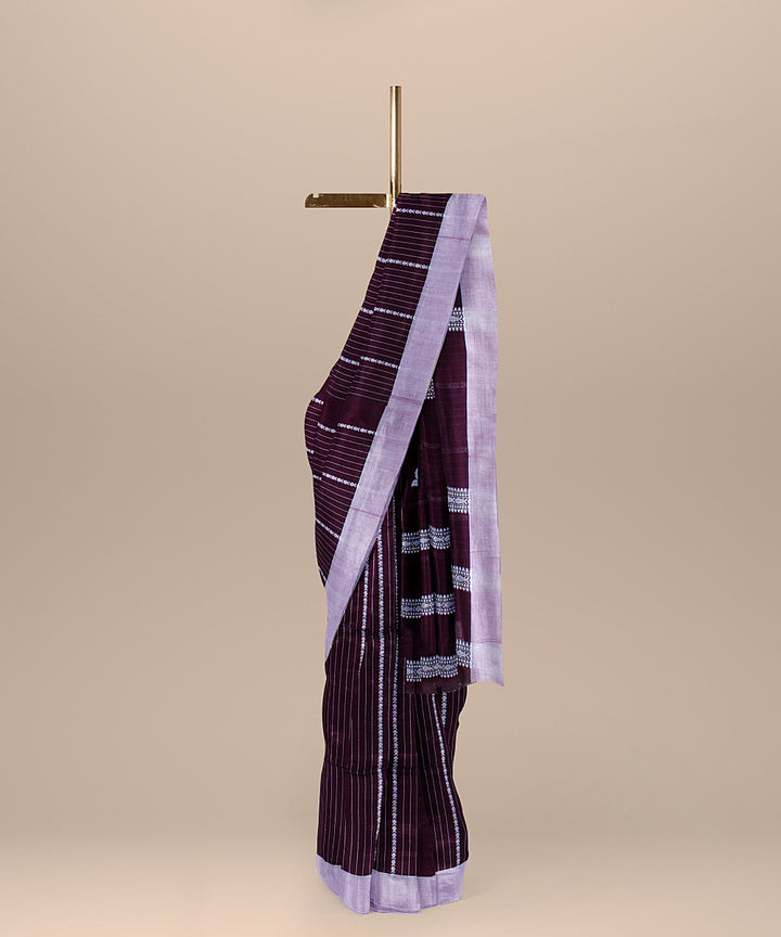 Wine handloom cotton bengal saree