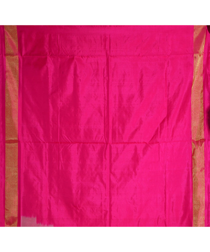 Pink offwhite handwoven pochampally ikat silk saree