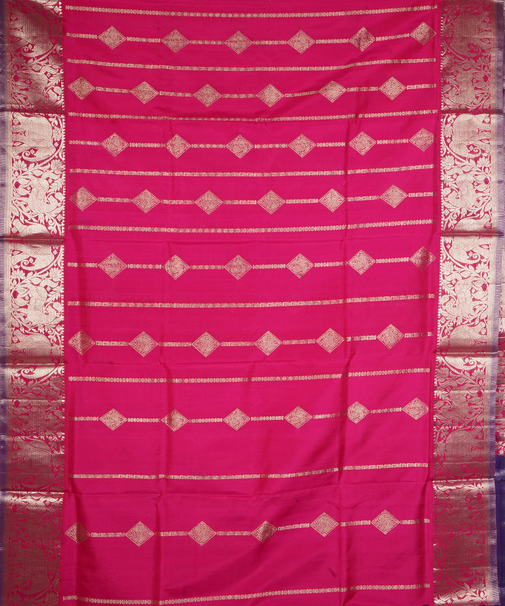 Red violet silk handloom venkatagiri saree