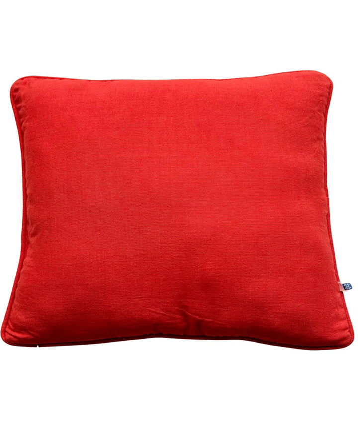 Coral handloom cotton cushion cover