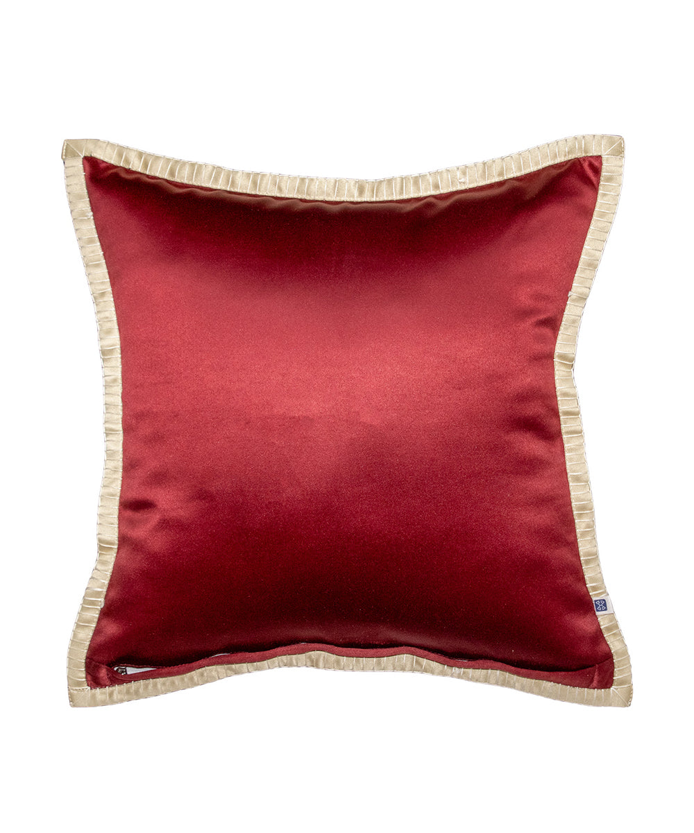 Multicolor hand printed silk velvet cushion cover