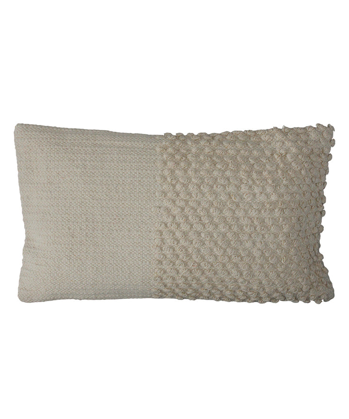 Cream handwoven cotton cushion cover