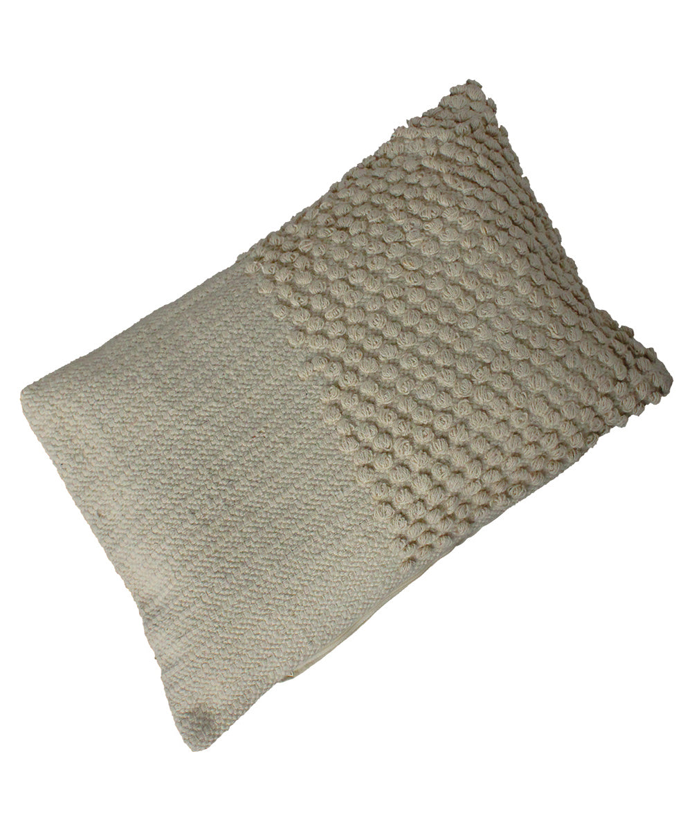 Cream handwoven cotton cushion cover