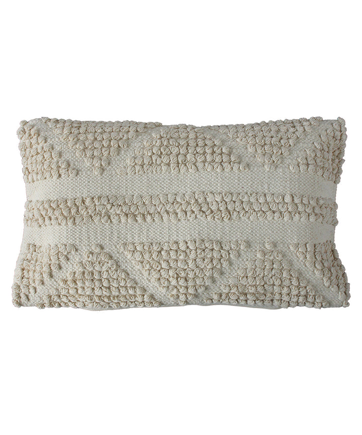 Cream cotton handwoven cushion cover