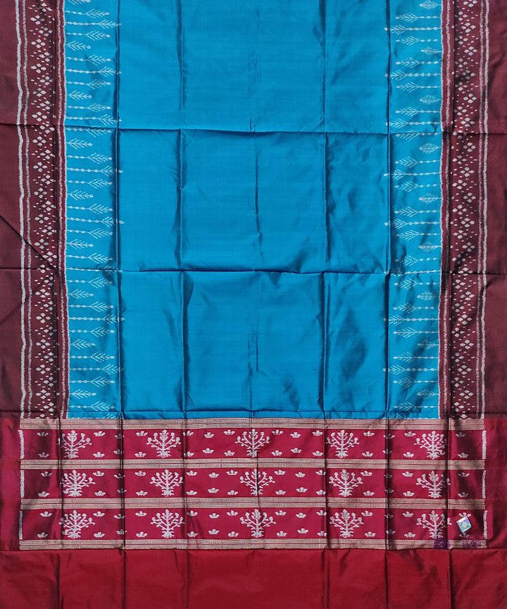 Blue maroon handloom sambalpuri silk dupatta