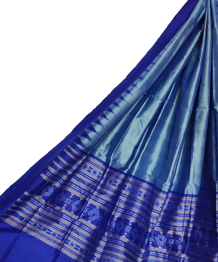 Blue grey handloom silk sambalpuri dupatta