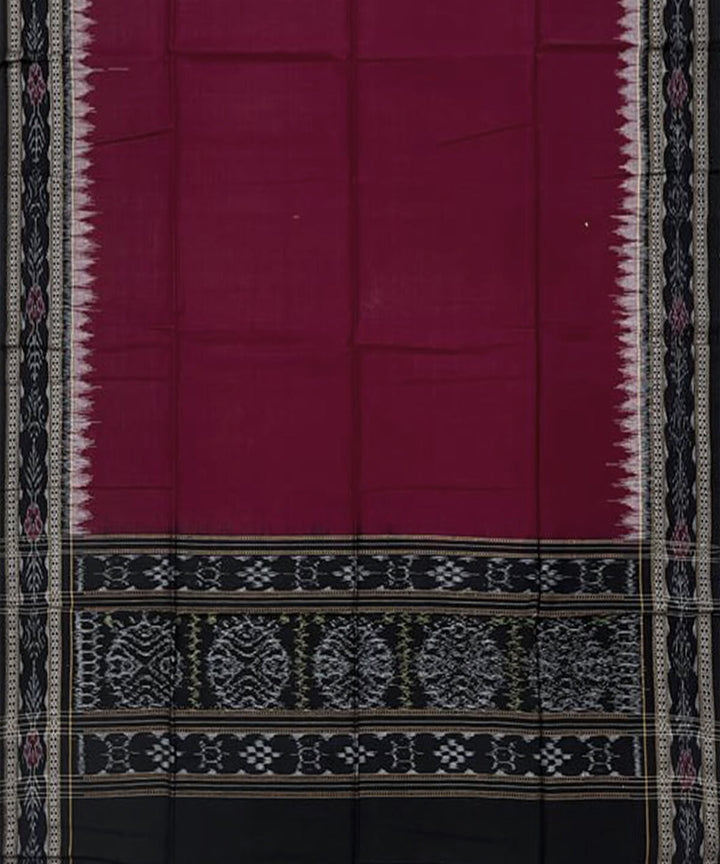 3pc Black maroon handloom cotton double ikat sambalpuri dress material