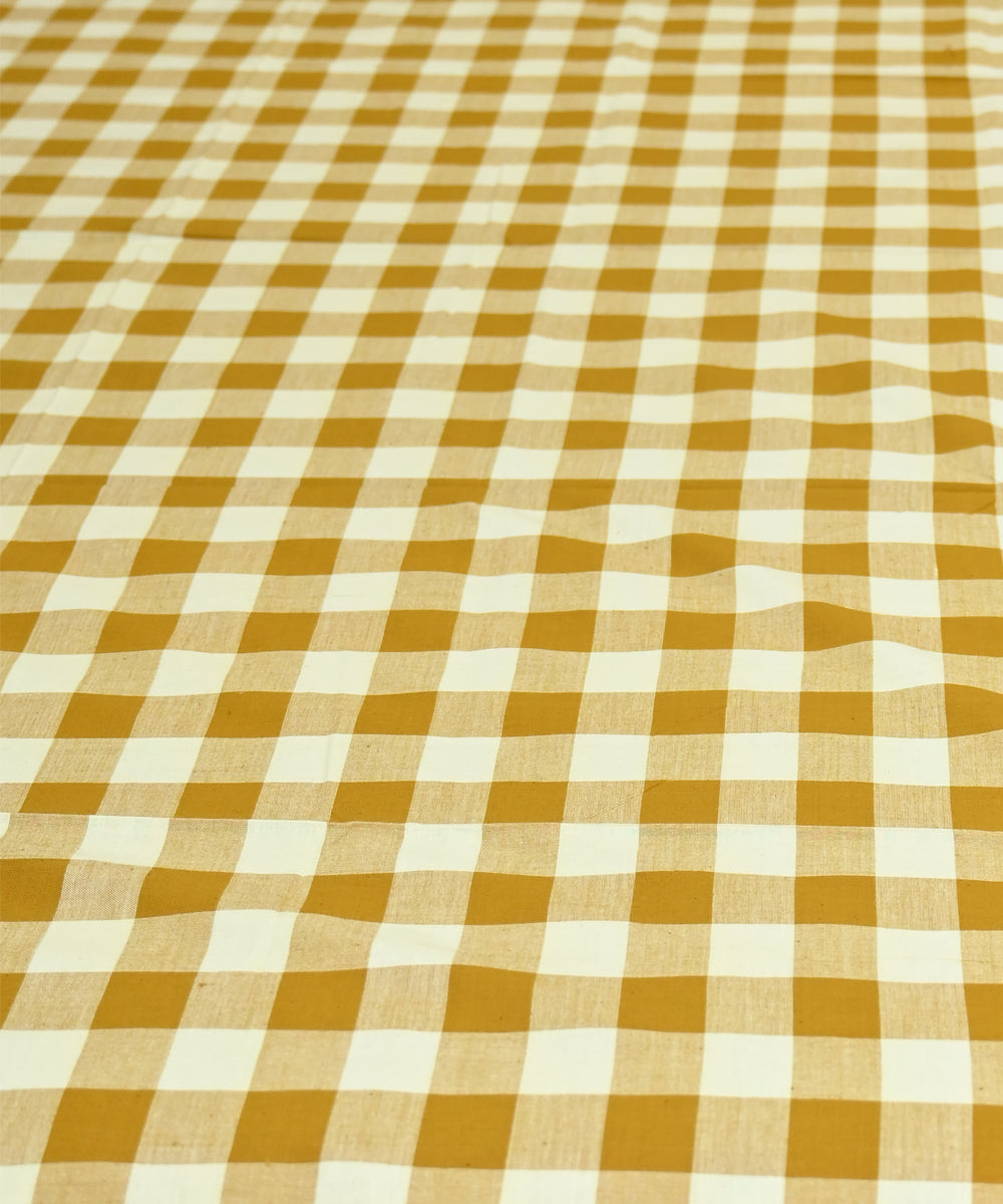 White copper checked handmade sambalpuri cotton bedsheet