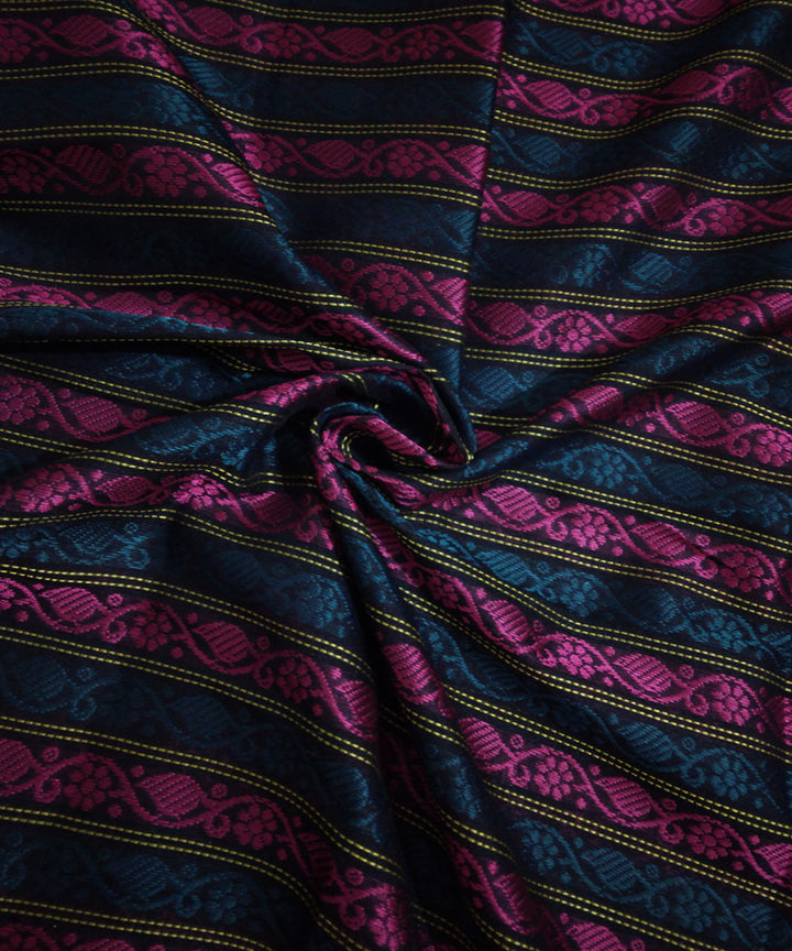 Pink green maroon handwoven cotton art silk khana blouse fabric