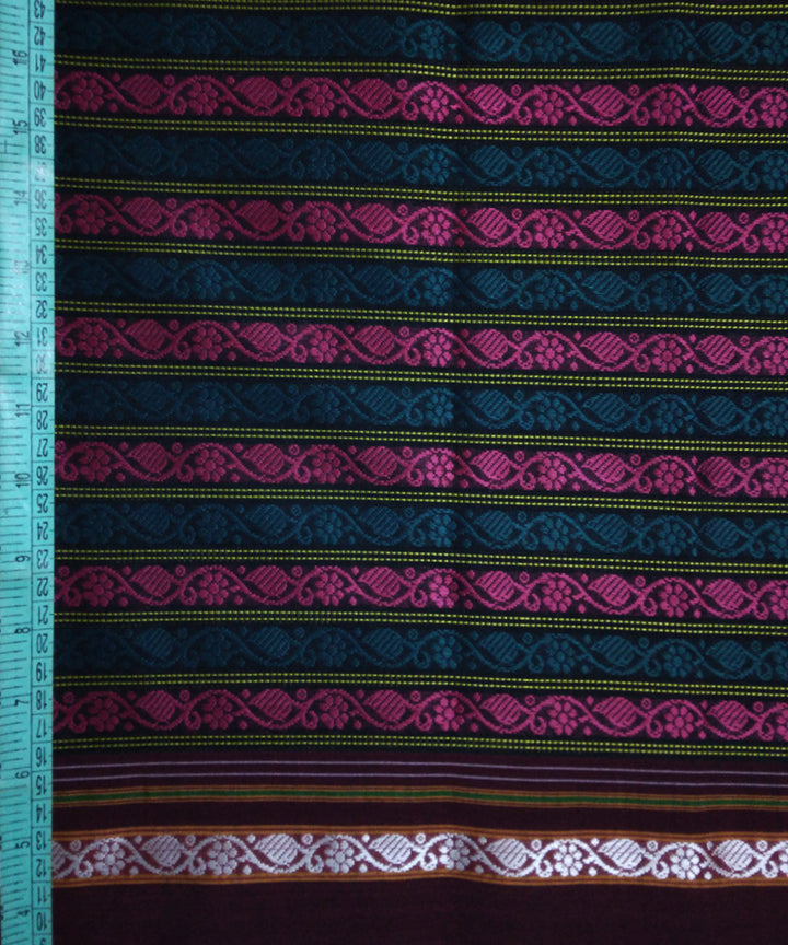 Pink green maroon handwoven cotton art silk khana blouse fabric