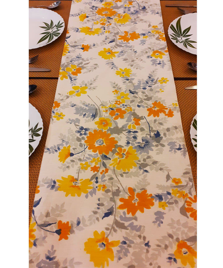 Floral cotton table runner