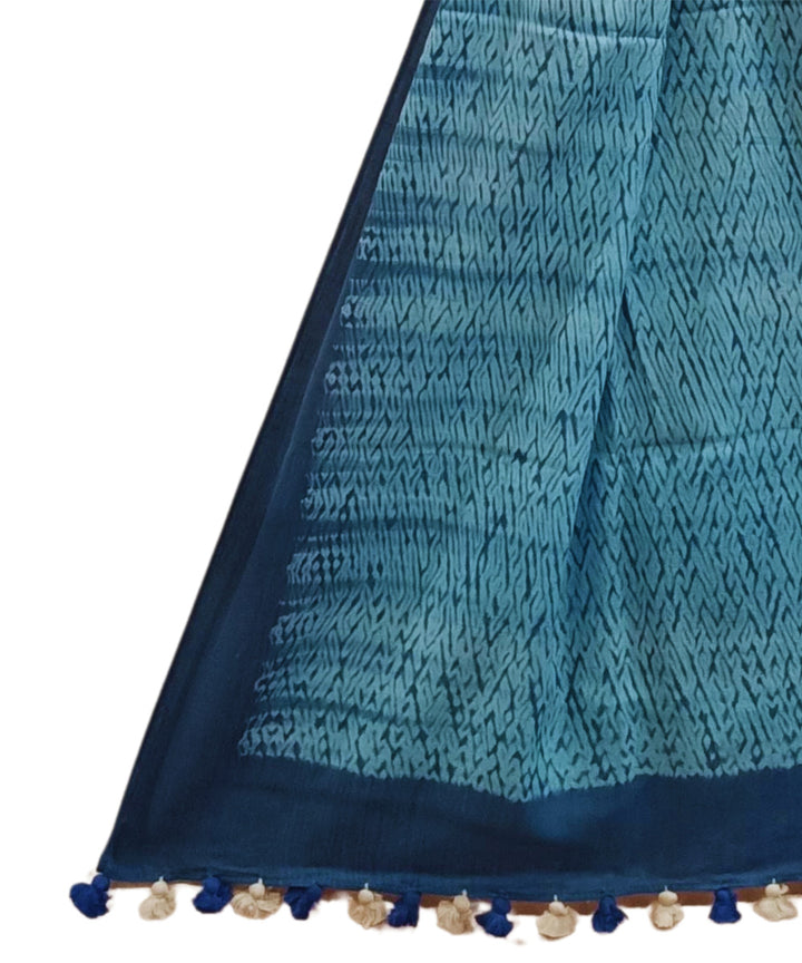 Sky blue handwoven cotton stole