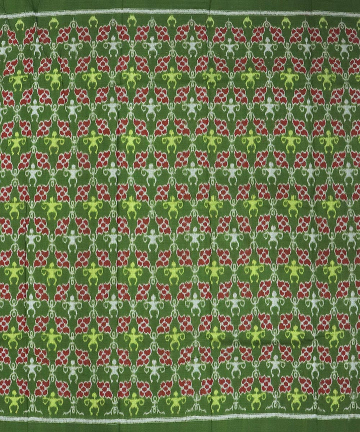 Lava red gray-asparagus handwoven cotton sambalpuri dress material