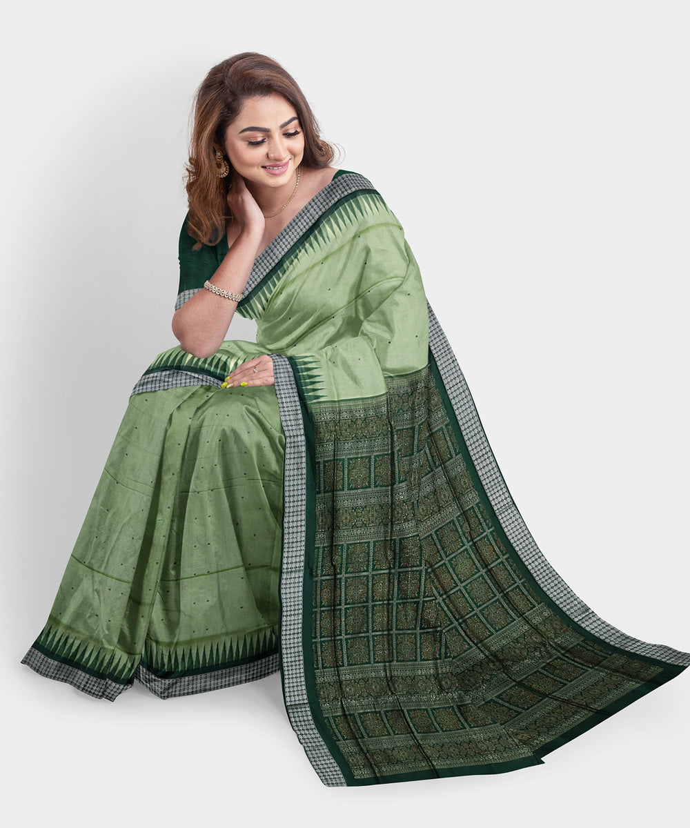 Artichoke multicolor silk handwoven bomkai saree