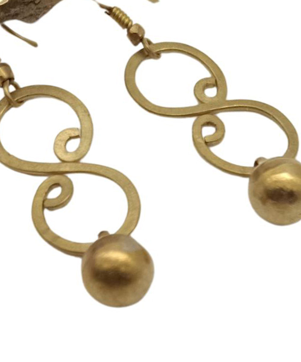 Handcrafted golden dhokra brass earring