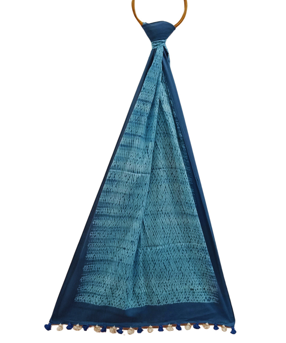 Sky blue handwoven cotton stole