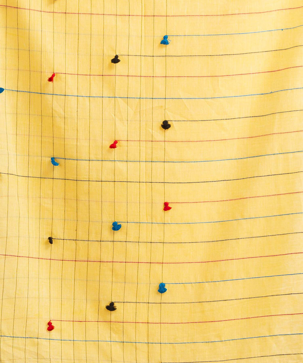 Yellow handwoven bengal cotton saree