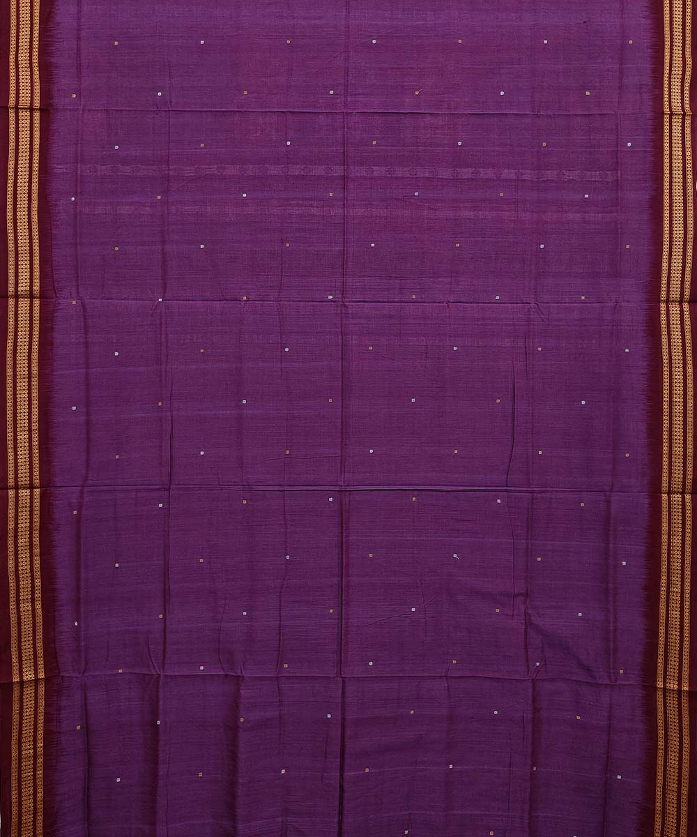 Purple black handwoven cotton dongoria saree