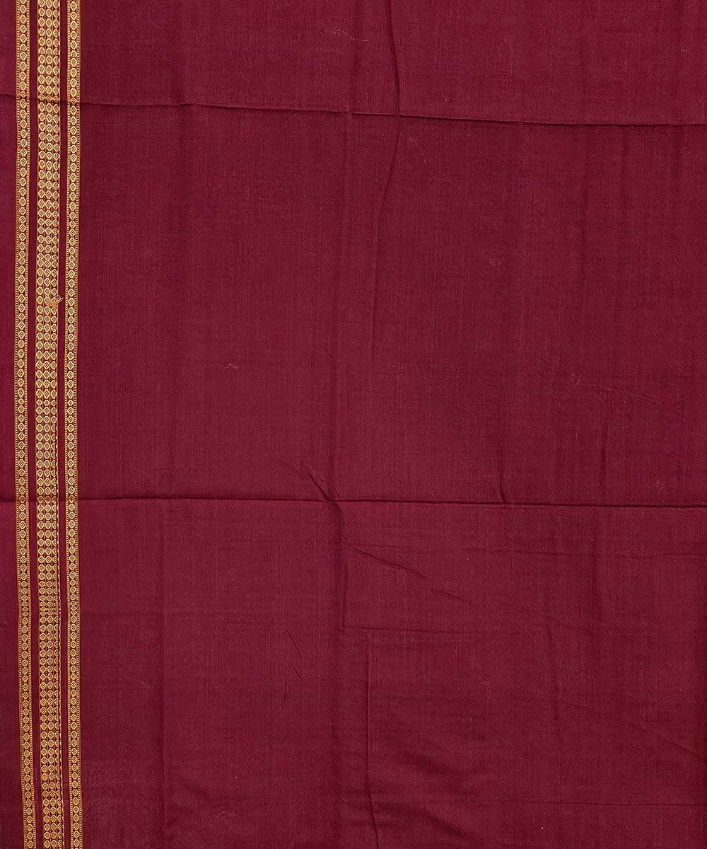 Purple black handwoven cotton dongoria saree