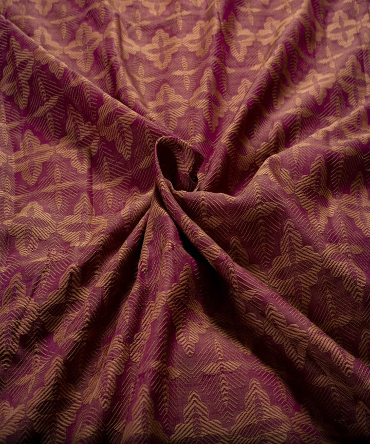 Purple handloom banarasi cotton silk fabric