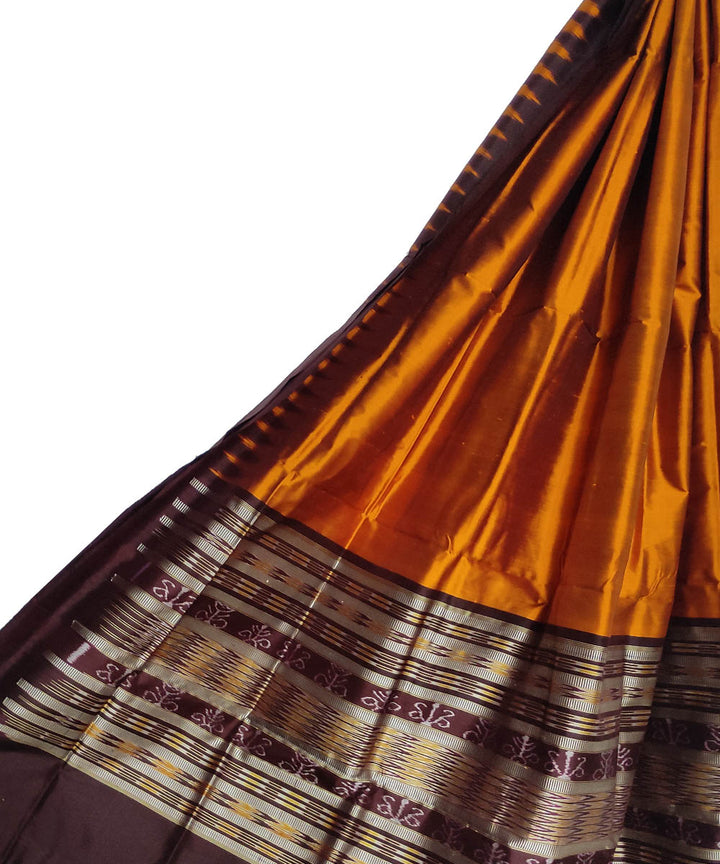 Yellow maroon handloom silk sambalpuri dupatta