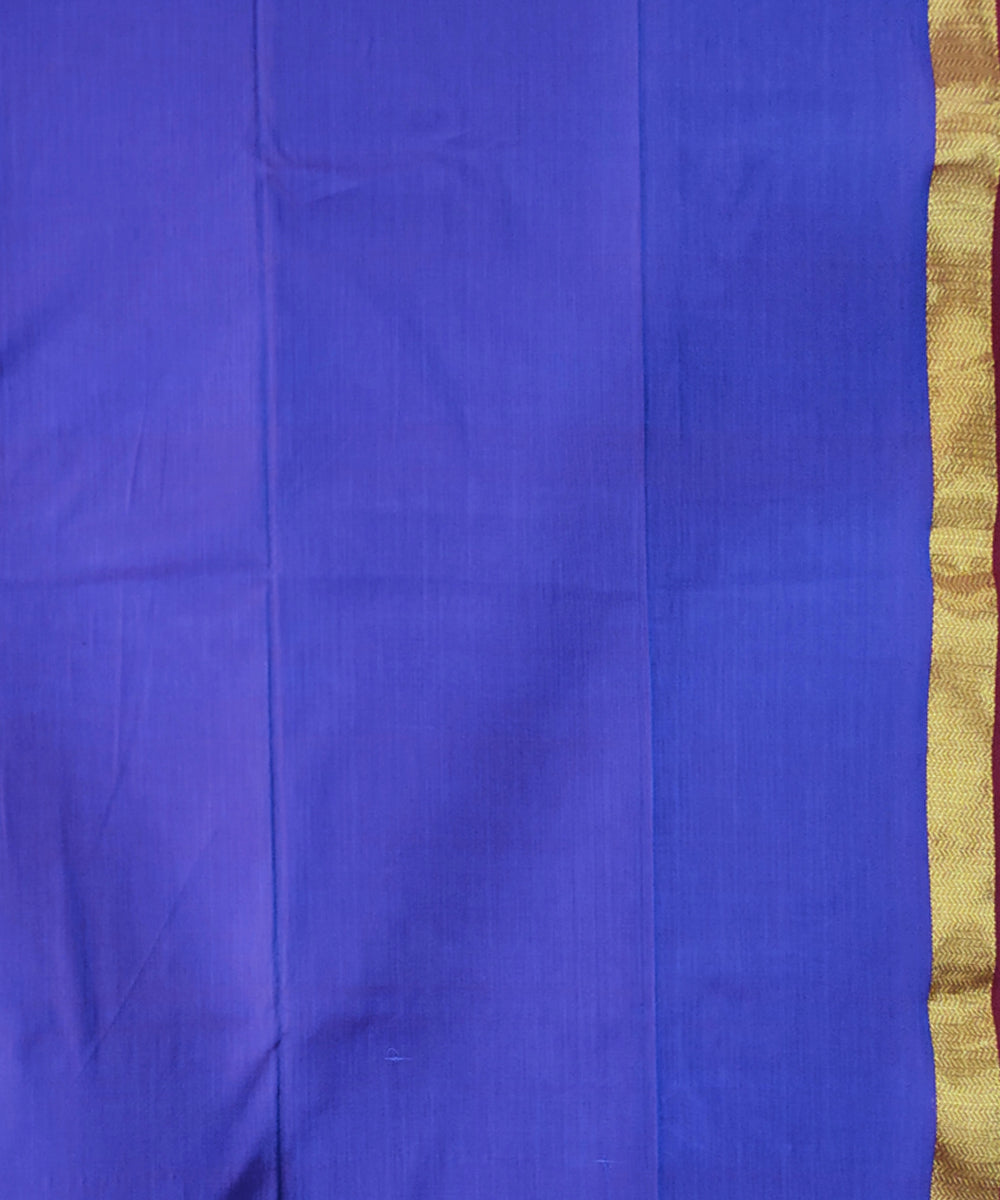 Sky blue handwoven maheshwari cotton saree